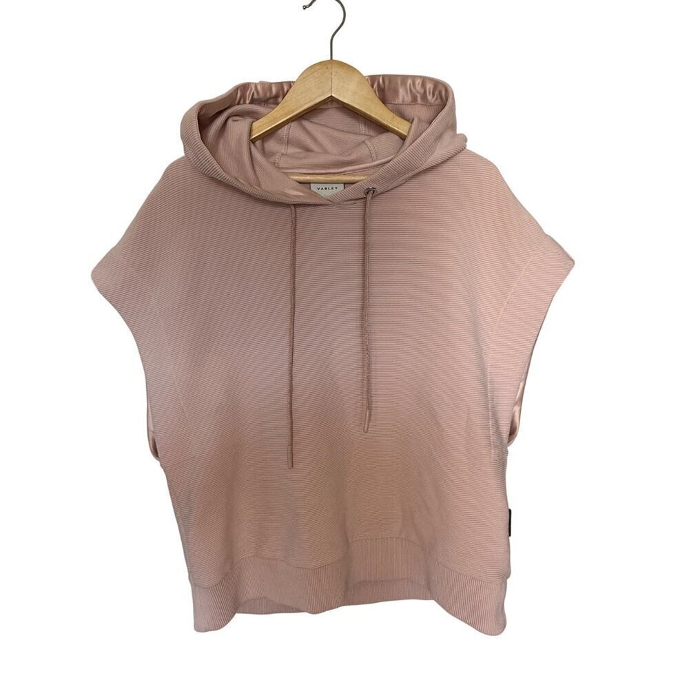 Varley Plains Hoodie Anthropologie Relaxed Ribbed Soft Pink Yoga Size M